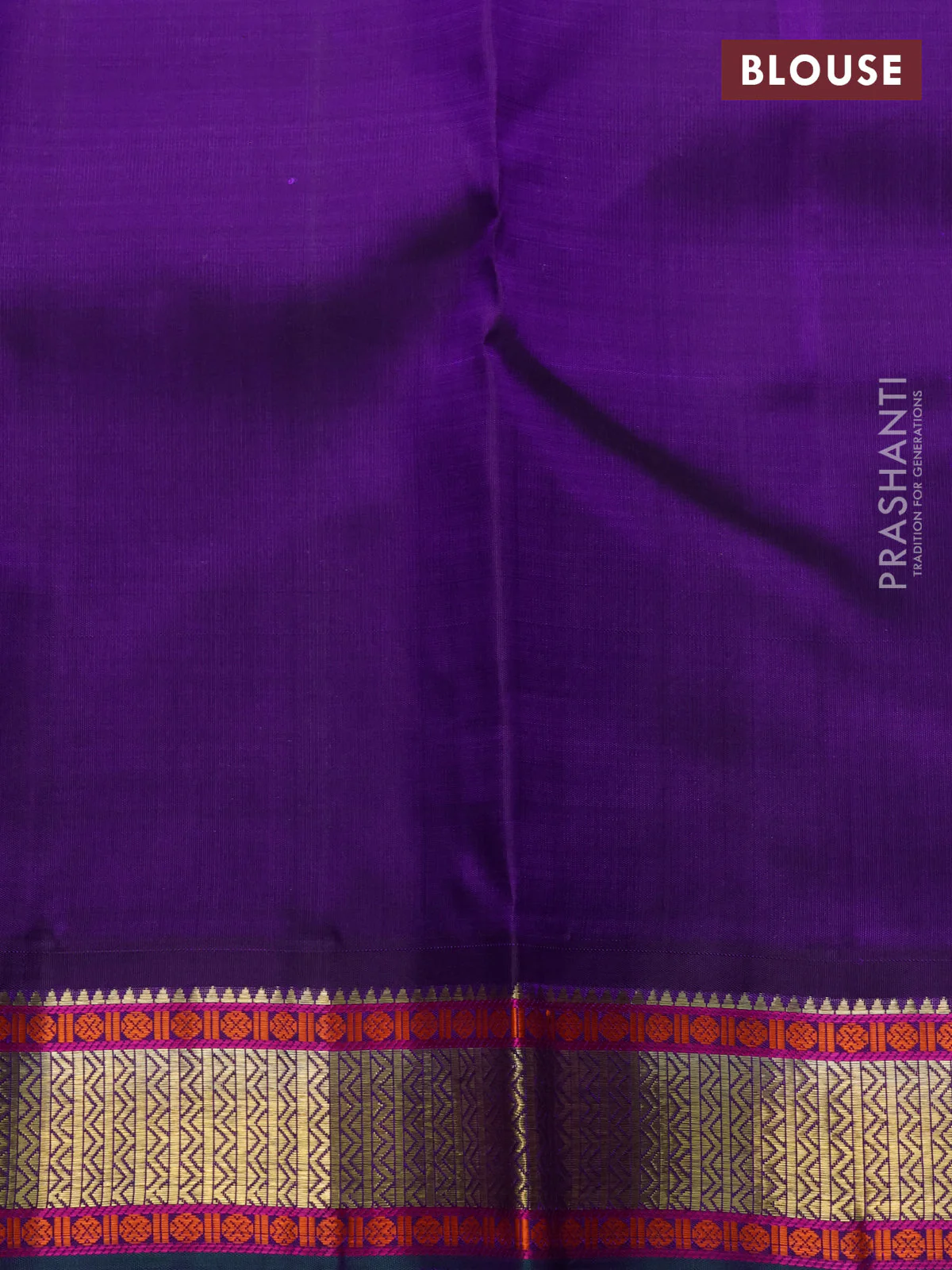Pure kanchipuram silk saree pastel pink and violet with zari woven buttas and zari woven korvai border - Image 4
