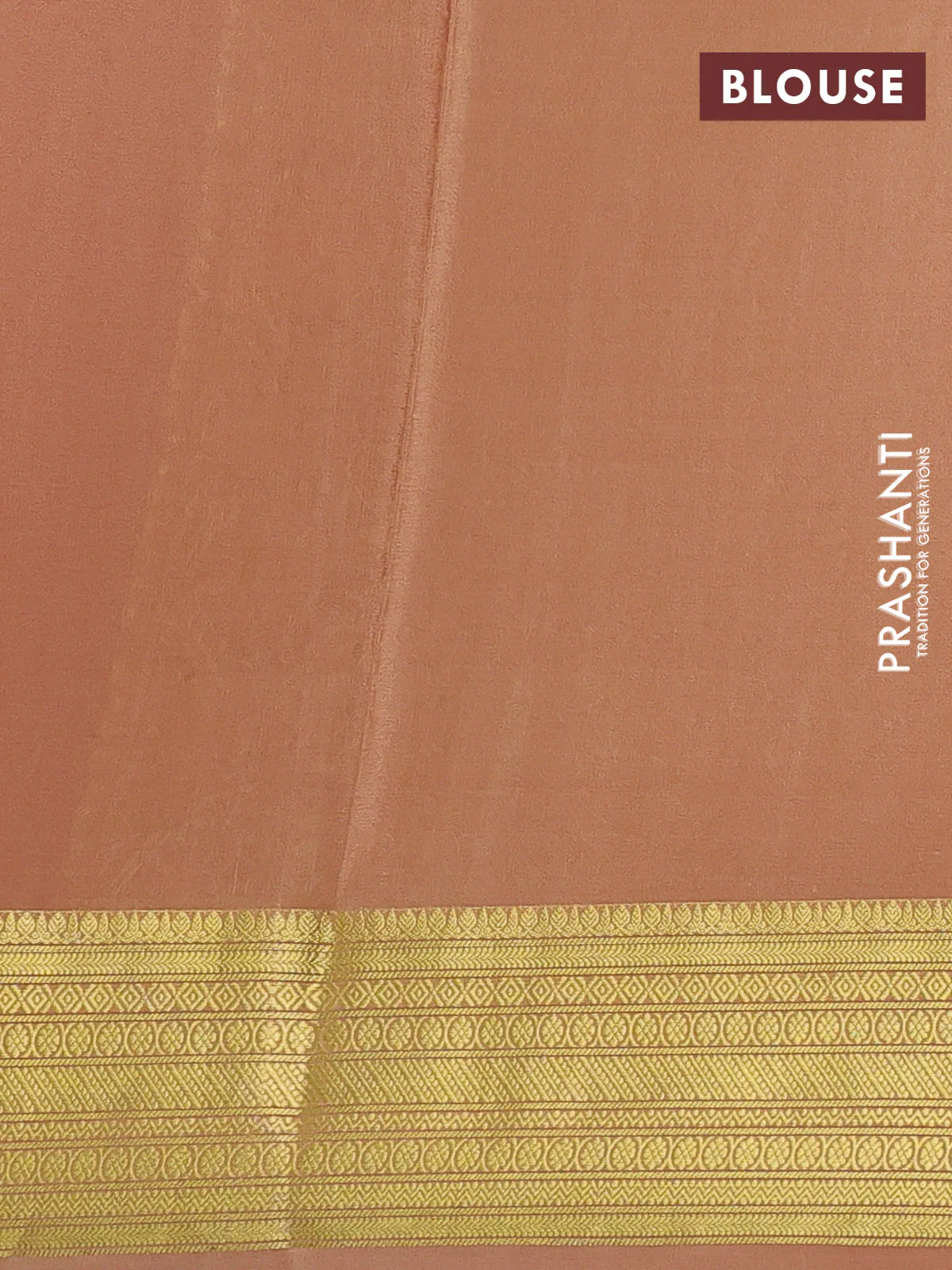 Pure mysore silk saree maroon and sandal with allover zari stripes pattern and zari woven border - Image 3