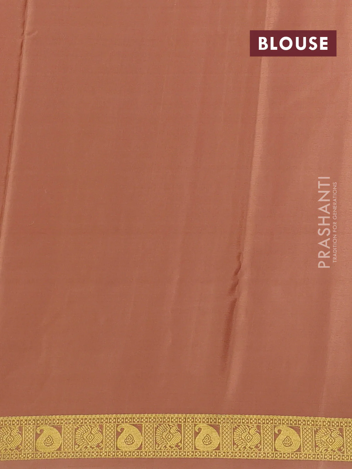 Pure mysore silk saree maroon and sandal with allover zari stripes pattern & buttas and zari woven border - Image 3