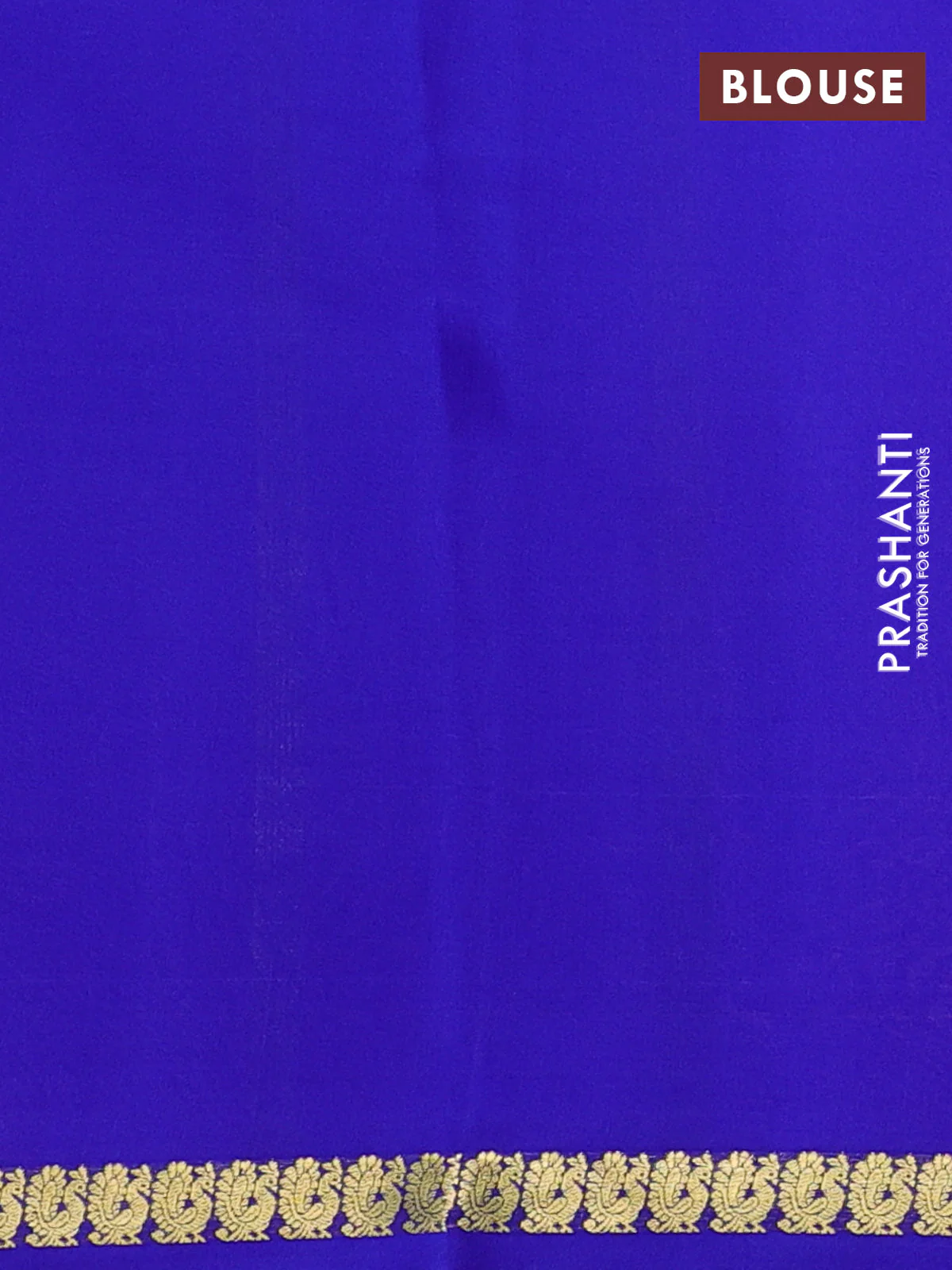 Pure mysore silk saree peach pink and blue with plain body and annam zari woven border - Image 3