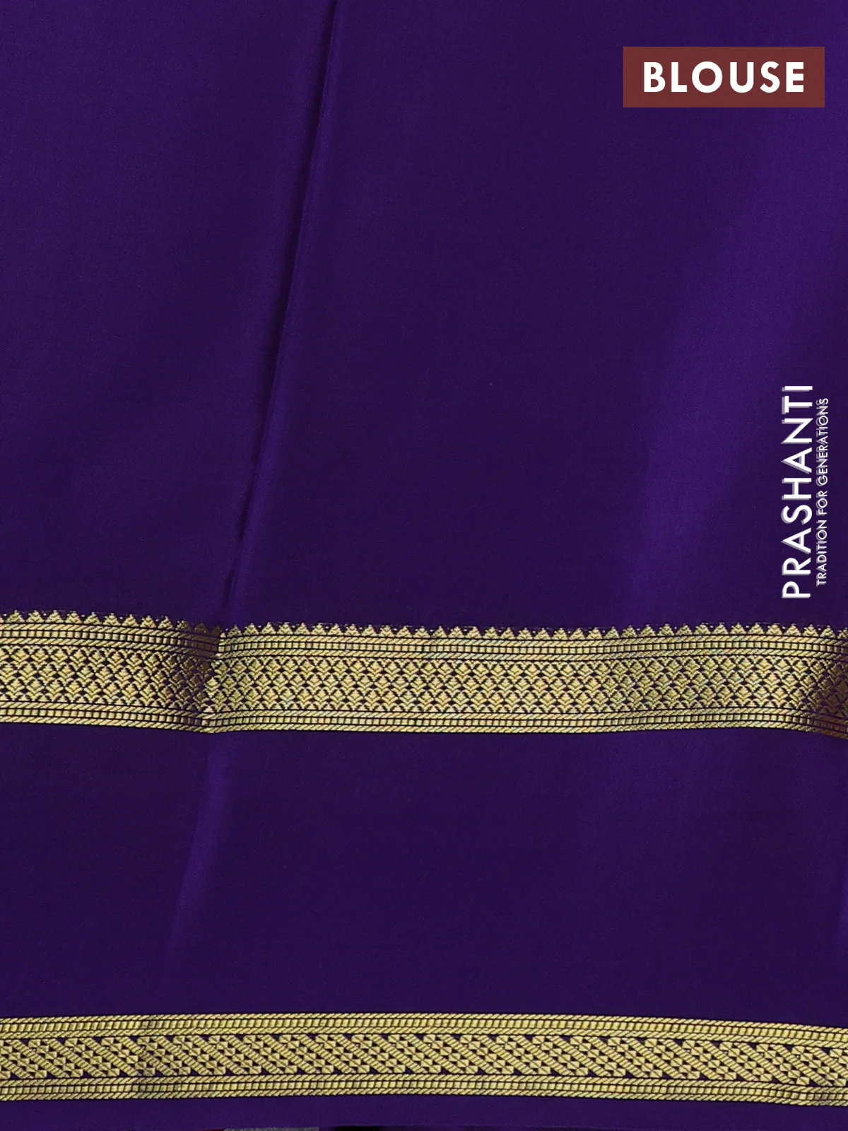 Pure mysore silk saree peach shade and violet with allover zari woven checked pattern and rettapet zari woven border - Image 3