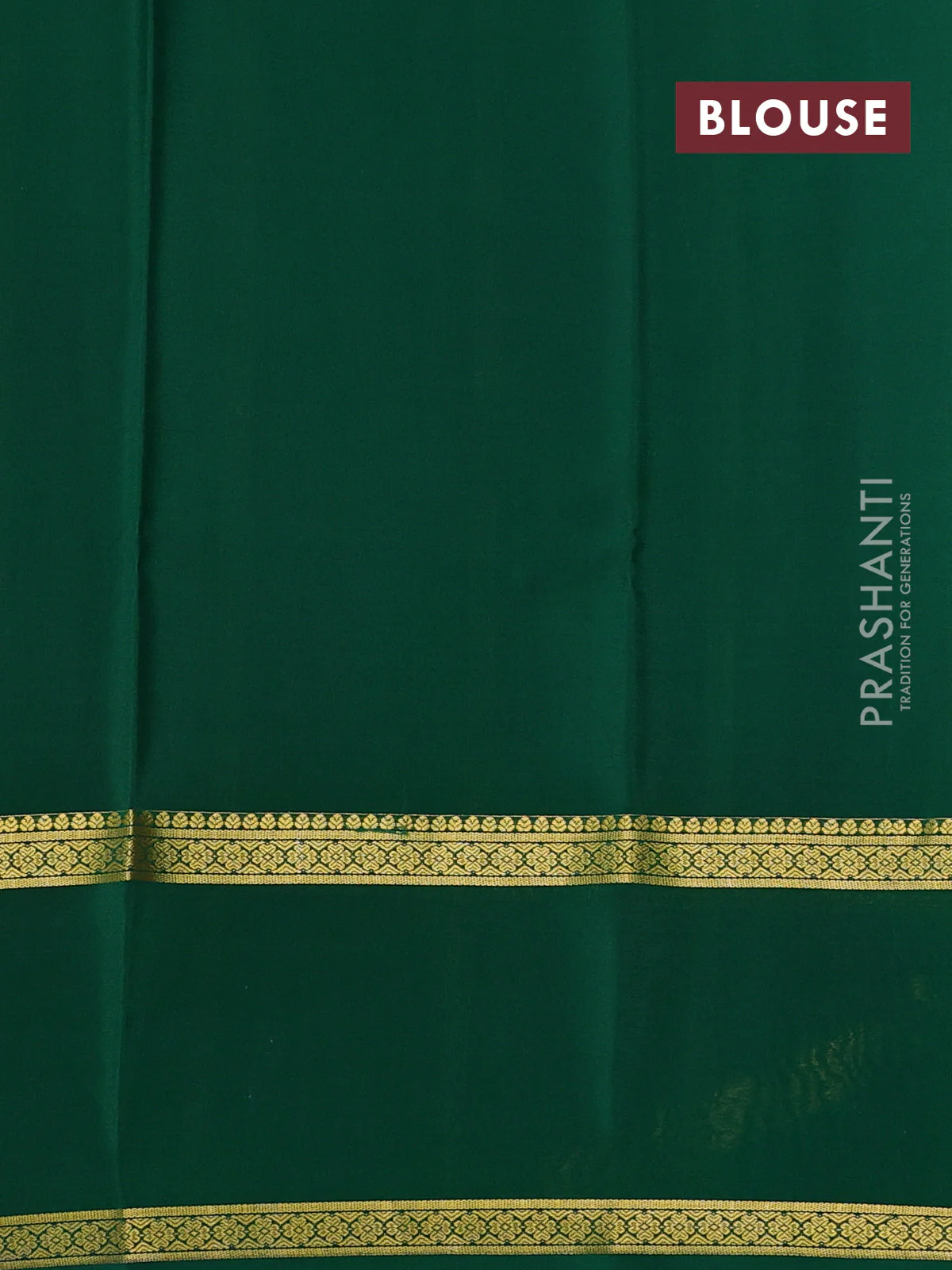 Pure mysore silk saree violet and green with allover zari woven checked pattern and rettapet zari woven border - Image 3