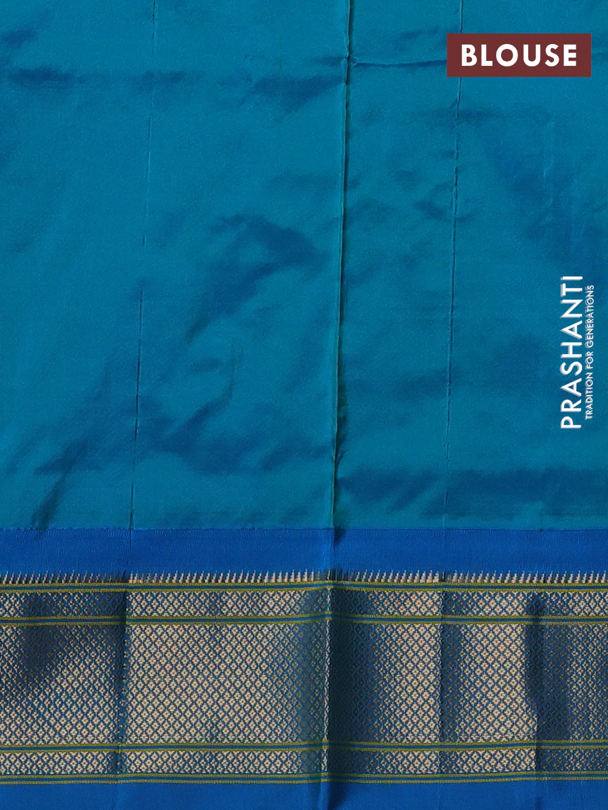 Pure paithani silk saree blue and cs blue with allover zari woven buttas and paithani weaving pallu - Image 4