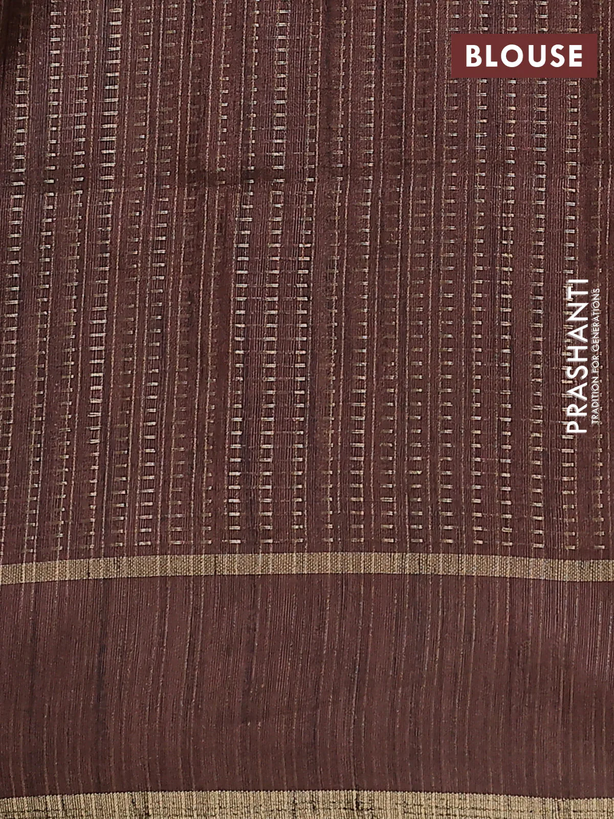 Semi matka saree brown and coffee brown with allover zari weaves and rettapet zari woven border - Image 3